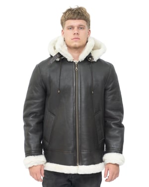 B3-Fliegerjacke aus Schafsleder mit Kapuze für Herren – Columbus
