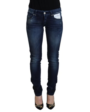 Acht Blaue Baumwolle Niedrige Taille Slim Fit Damen Freizeit Denim Damen Jeans