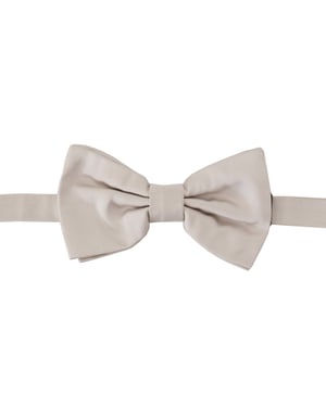 Dolce & Gabbana Graue 100% Seiden Verstellbare Hals Papillon Herren Krawatte