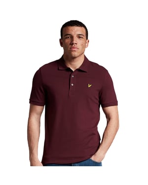 Lyle & Scott Einfarbiges Poloshirt in Burgund