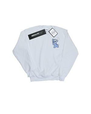 Disney Mädchen Lilo und Stitch Stitch Rückseite Brust drucken Sweatshirt (weiß)