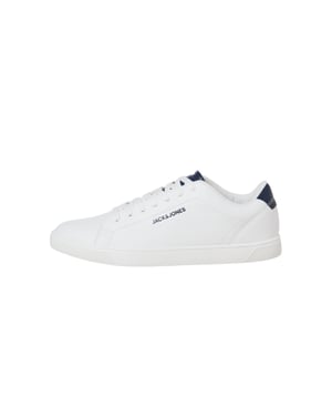 Herren-Turnschuhe von der Marke Jack & Jones. Der Schuh ist aus hochwertigem Kunstleder gefertigt. Marke: Jack & JonesModellname: BosleyKategorie: HerrenschuheMaterialien: KunstlederFarbe: weiß, marineblau