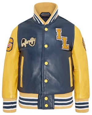 Letterman College-Bomberjacke aus Leder für Kinder