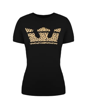 Supra Black Leopard Print Crown T-Shirt 192232 045