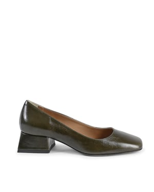 V Italia Damen Ballerina mit Absatz Sofia Naplack Verde Bottiglia