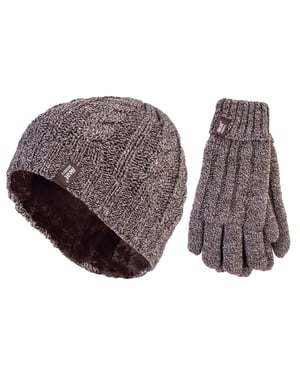 Heat Holders - Damen Mütze & Handschuhe Set für den Winter - Fawn