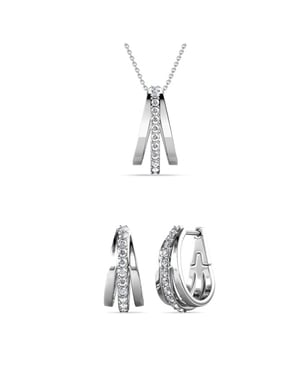 Aurielle Square Set - Silber und Kristall