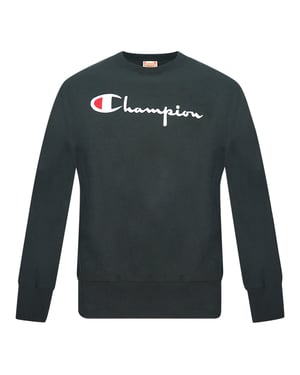 Champion Script Logo Schwarz Sweatshirt