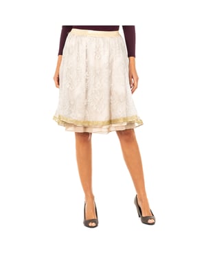 Damenrock mit hoher elastischer Taille und Chiffonfutter JWKG01