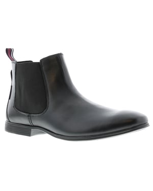 Ben Sherman Lombard-Leder Herren Desert Boots schwarz