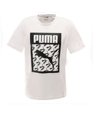 Puma-Logo füllen Herren weißes T-Shirt