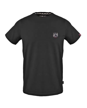 Aquascutum kleines schwarzes T-Shirt mit Aldis-Logo auf der Brust