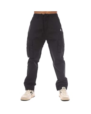 Nylon-Cargohose CROSS mit Knöchelkordelzug in Schwarz