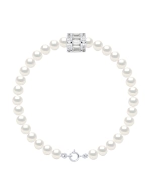 Armbandreihe aus echten Süßwasser-Zuchtperlen, halbrund, 5–6 mm