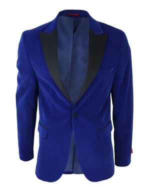 Blauer Herren-Smoking-Anzug-Blazer aus Samt