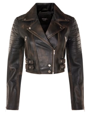 Damen Brando Kurze Lederjacke-Longtown