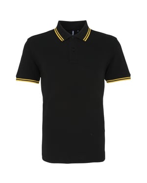 Asquith & Fox Herren Classic Fit Tipped Polo Shirt (Schwarz/Gelb)