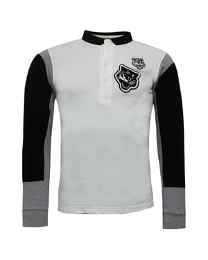 Asics Onitsuka Tiger Herren weiß/schwarzes Poloshirt