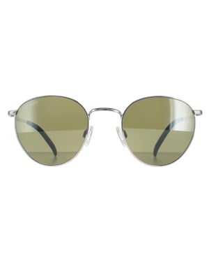 Serengeti Rund Unisex Glänzend Silber Mineral Polarisiert 555nm Hamel