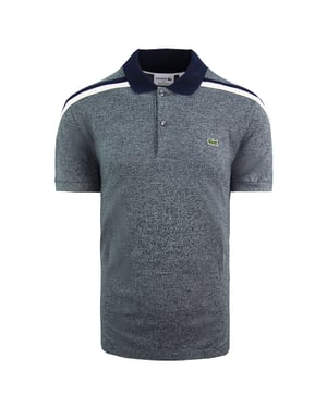 Lacoste -Taping -Herren -Mergel -Blue Polo -Hemd aufnehmen