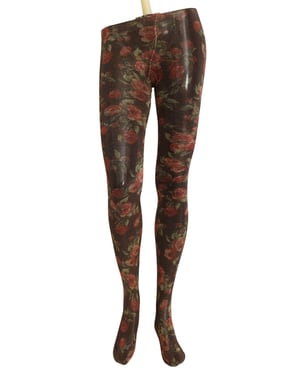 Dolce & Gabbana Damen Schwarze Blumenmuster Strumpfhosen Nylon-Tights