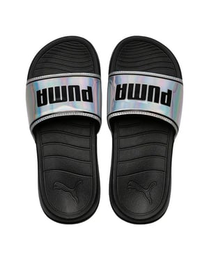 Puma Popcat 20 schillernde Frauen schwarz/silberne Schieberegler