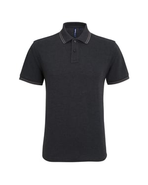 Asquith & Fox Herren Classic Fit Tipped Polo Shirt (Schwarzes Heidekraut/Charcoal)