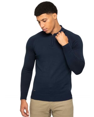 Enzo Milano | Herren Polo-Pullover mit halbem Reißverschluss