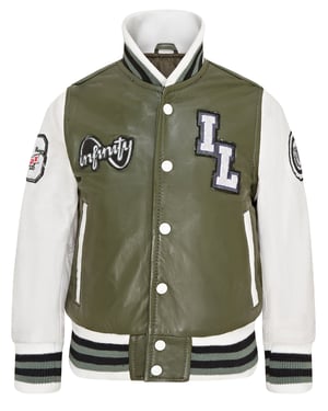 Letterman College-Bomberjacke aus Leder für Kinder