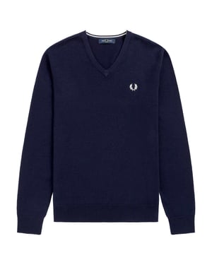 Fredperry Fp Klassischer V-Ausschnitt Pullover Blau Pullover