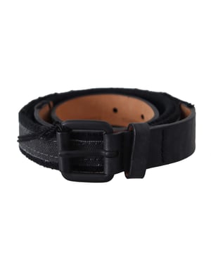 Ermanno Scervino Ceinture en cuir noir avec boucle et logo pour femme
