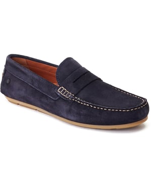 Base London Collins Herren Mokassins aus Leder in Marineblau