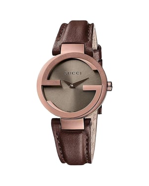 Gucci YA133504 Interlocking braunes Zifferblatt Damenuhr