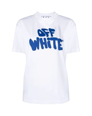 Off-White 70s Type Logo Casual Tee Weißes T-Shirt