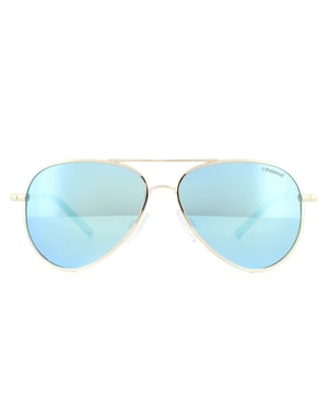 Polaroid Kids Aviator Kinder Gold Blau Miror polarisierte Sonnenbrille