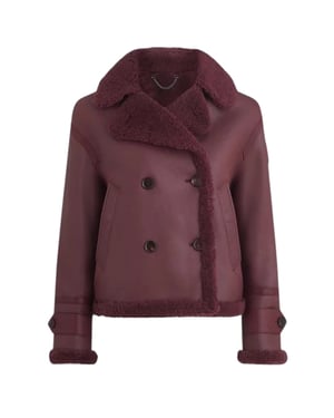 Belstaff Cedar Redwood Burgunder Sherling Lederjacke