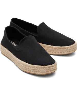 TOMS Carolina 100% Baumwolle Damen Schwarzespadrilles