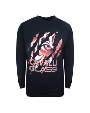 Cavalli Class Peeking Tiger Design Marineblaues Sweatshirt