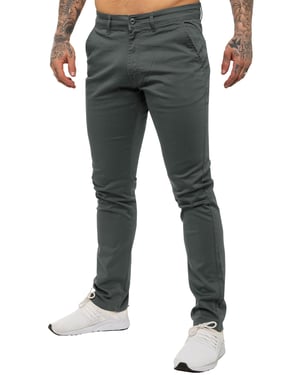 Enzo | Herren Slim Fit Stretch Chino Jeans - Grau