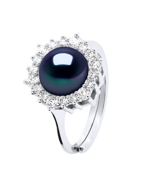 Ringschmuck - Echte Süßwasser-Zuchtperle, rund 8-9 mm