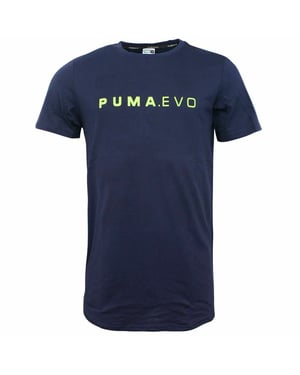 Puma Evo Long Line Trockenzell Kurzarm Navy Blue Herren T-Shirt 572452 06 DD21