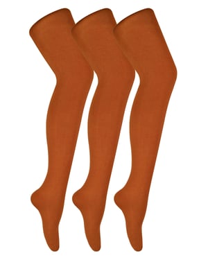 3 Paar Multipack Damen farbige undurchsichtige 80 Denier Strumpfhosen | Socken Snob | einfarbige Block Farbe Strumpfhosen - Potters Clay
