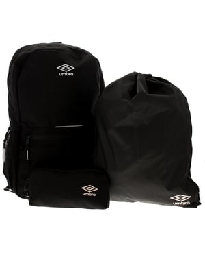 Umbro Schulrucksack Sporttasche Federmäppchen Axis Back To School Set schwarz