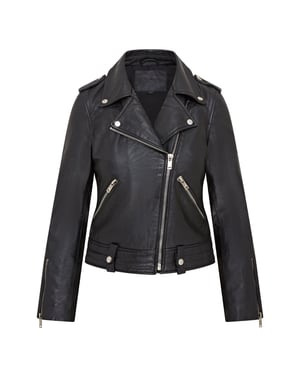 Schwarze Brando-Lederjacke f�r Damen � Chennai