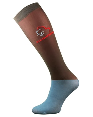 COMODO - Femme Chaussettes Equitation | Chaussettes Hautes Longues pour Eté - Brun