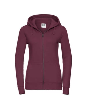 Russell - "Authentic" Kapuzenpullover Durchgehender Reißverschluss für Damen (Burgunderrot)