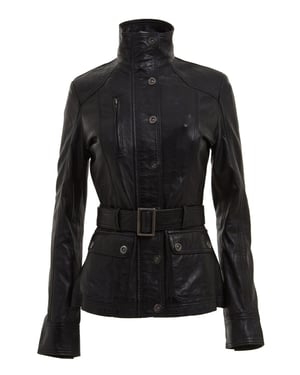 Damen-Bikerjacke im Military-Stil aus Leder – Middleton