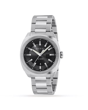 Gucci - Edelstahlarmband Sonnenstrahl Schwarzes Zifferblatt Herrenarmbanduhr