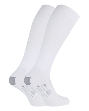 Medalin Saphena - 2er-Pack Kniestrümpfe gegen Embolie | Unisex abgestufte Kompressionsstrümpfe - Weiß