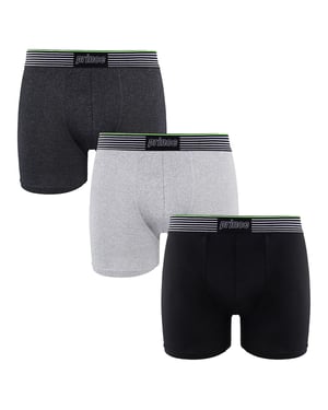 Prince Performance Range 3 Pack schwarze graue Herren Boxer Muxpr061